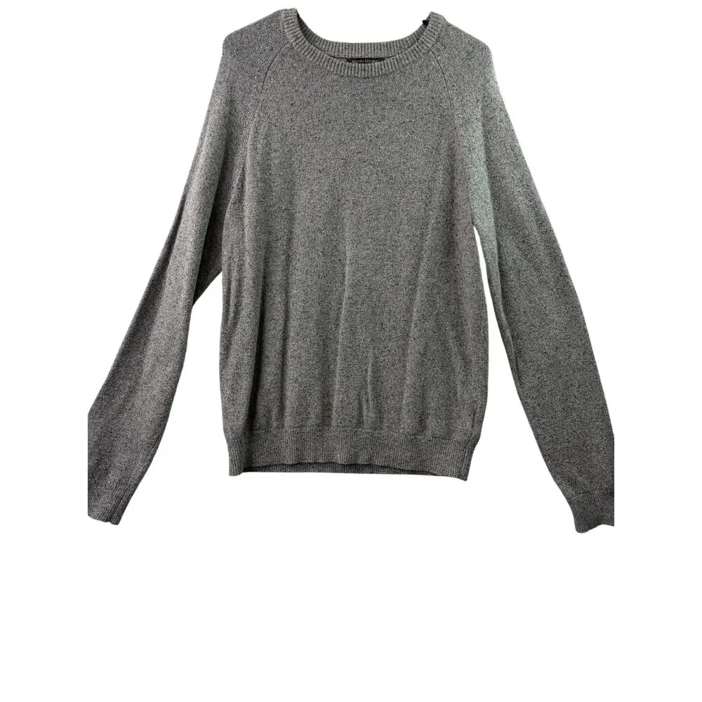Classic Banana Republic Gray Cotton-Blend Crew Neck Sweater – Size M